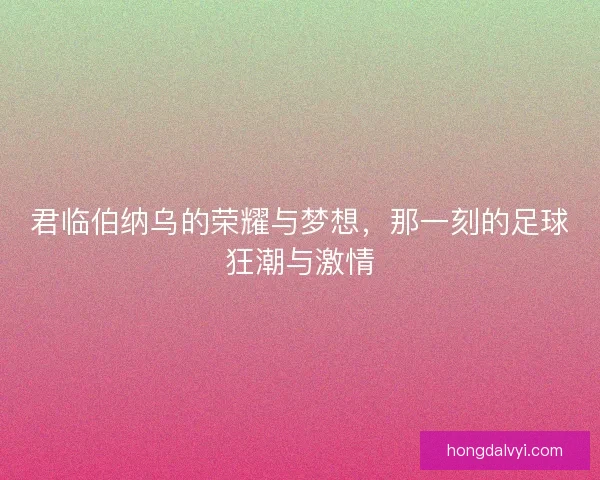 君临伯纳乌的荣耀与梦想，那一刻的足球狂潮与激情