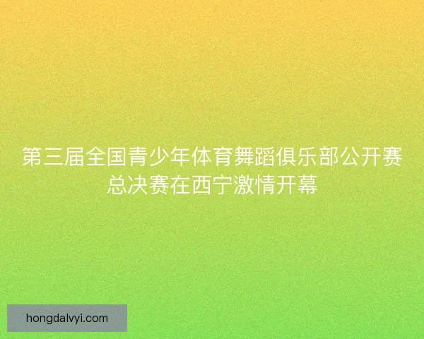 第三届全国青少年体育舞蹈俱乐部公开赛总决赛在西宁激情开幕